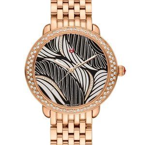 MICHELE Serein Willow Diamond 18k Rose Gold Watch